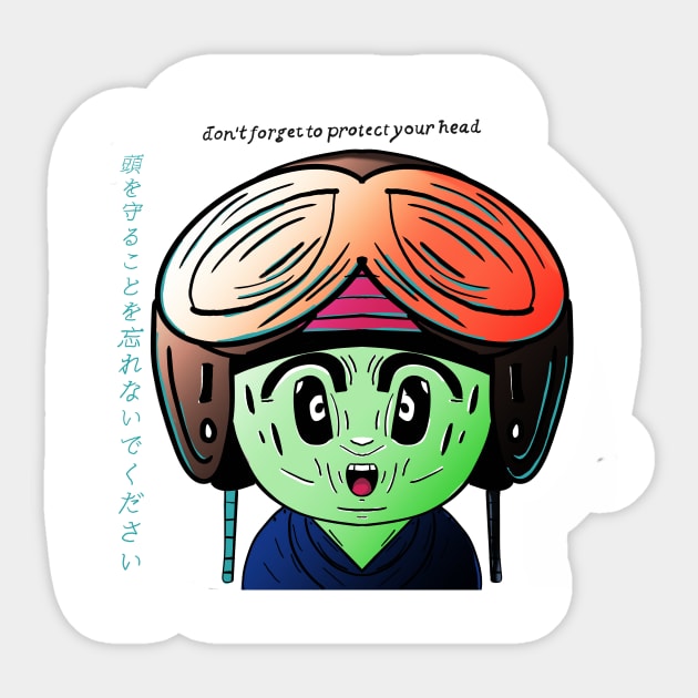 Don't forget to protect your head Sticker by Sahaga-haga